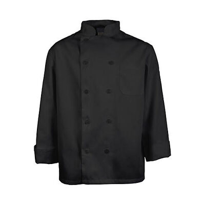 Allpoints 1052XL Kng Xl Mens Chef Coat Black Long Sleeve