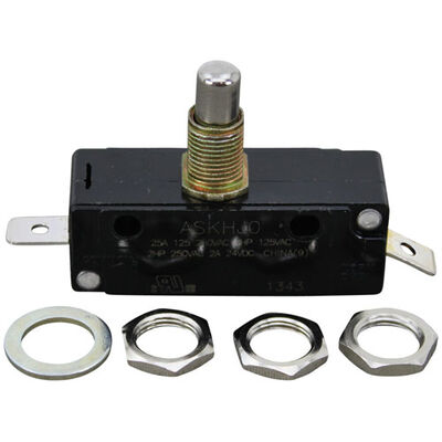Montague EV18 Push Button Switch W/ 2x 1/4" Tab Term, Mom On/off, 125/250V