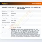 Southbend 1010301 Dial2-1/2" DIA, 150-500F, Mount .290" For Flat down Type Gas Thermostat