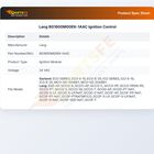 Lang BG1600M00EK-1AAC Ignition Control