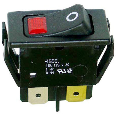 Hatco HT02-19-080-00 Red Light Rocker Switch W/ 1/2" X 1-1/8" Hole & 1/4 Tabs, 16A 125V