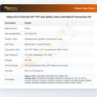 Hatco 02.21.023.00 3/4" FPT Gas Safety Valve with Nat/LP Conversion Kit
