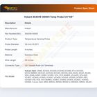 Hobart 354319-00001 Temp Probe 1/4"X4"