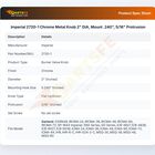 Imperial 2720-1 Chrome Metal Knob 2" DIA, Mount .240", 5/16" Protrusion