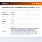 Hoshizaki 4A5251-04 Ice machine Water Solenoid Valve White 120V 3/4" NPS