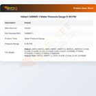 Hobart 349665-1 Water Pressure Gauge 0-60 PSI