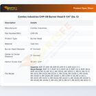Comtec Industries CHP-09 Burner Head 6-1/4" Dia.  CI