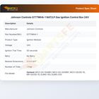 Johnson Controls G777MHA-1 NAT/LP Gas Ignition Control Box 24V
