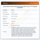 Jackson 06401-140-00-32 Wash Thermostat 150&deg;F Fixed 1/4" X 6" Rigid Bulb W/Stuff Box