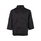 Allpoints 16603XL KNG 3XL Black Chef Coat 3/4 Sleeve