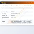 Hobart 346357-1 Limit Thermostat for Vulcan Ovens - High Limit Disc Type