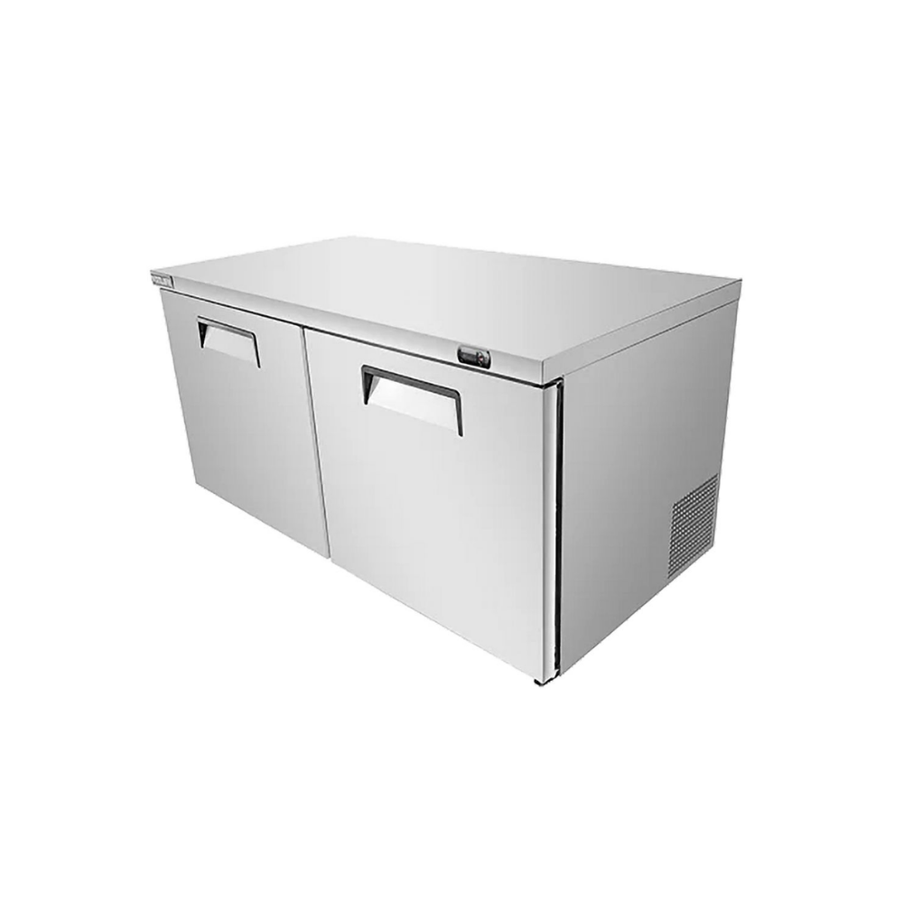 VITLIFE Commercial VUC60F 60" 2-Door Reach-In Undercounter Freezer, Stainless Steel, 14.1 Cu. Ft.