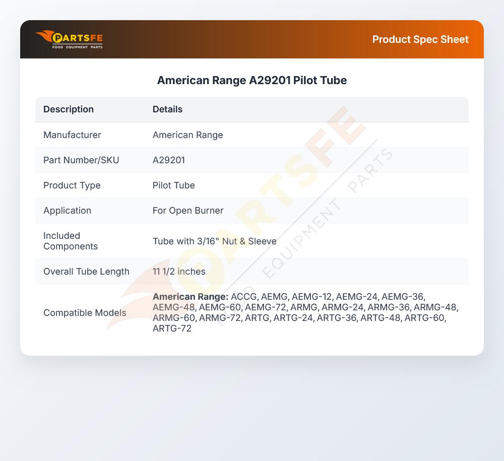 American Range A29201 Pilot Tube
