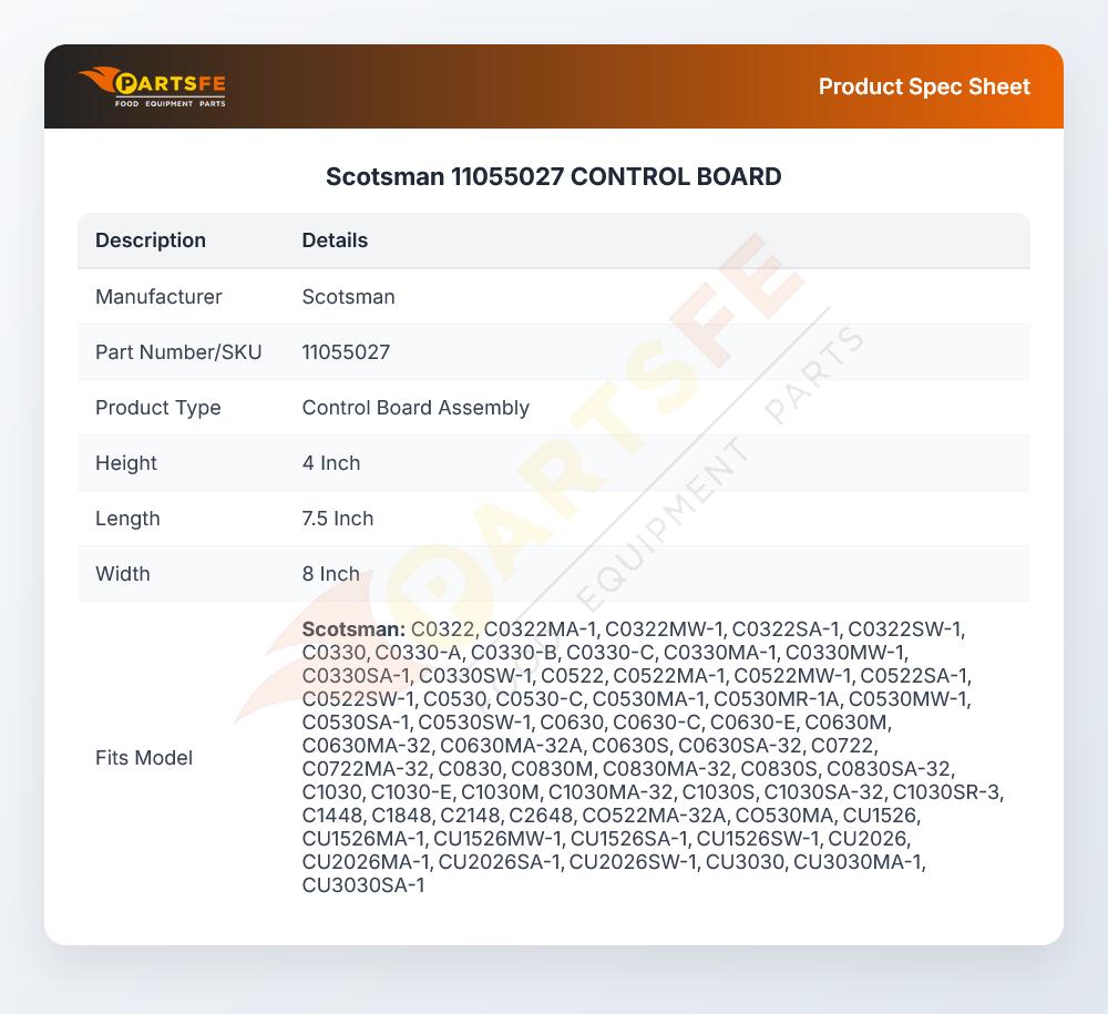 Scotsman 11055027 Ice Machine Control Board