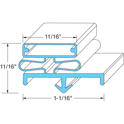 Delfield 1701120 Door Gasket 27-1/4" X 30-3/4"