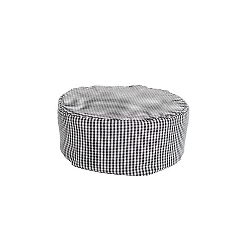 Allpoints 1168BKWC Kng Pill Box Chef Hat Checkered