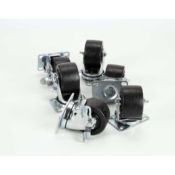 Silver King 10314-91 Caster Plate Kit 3" White Wheel 4" Thick HD
