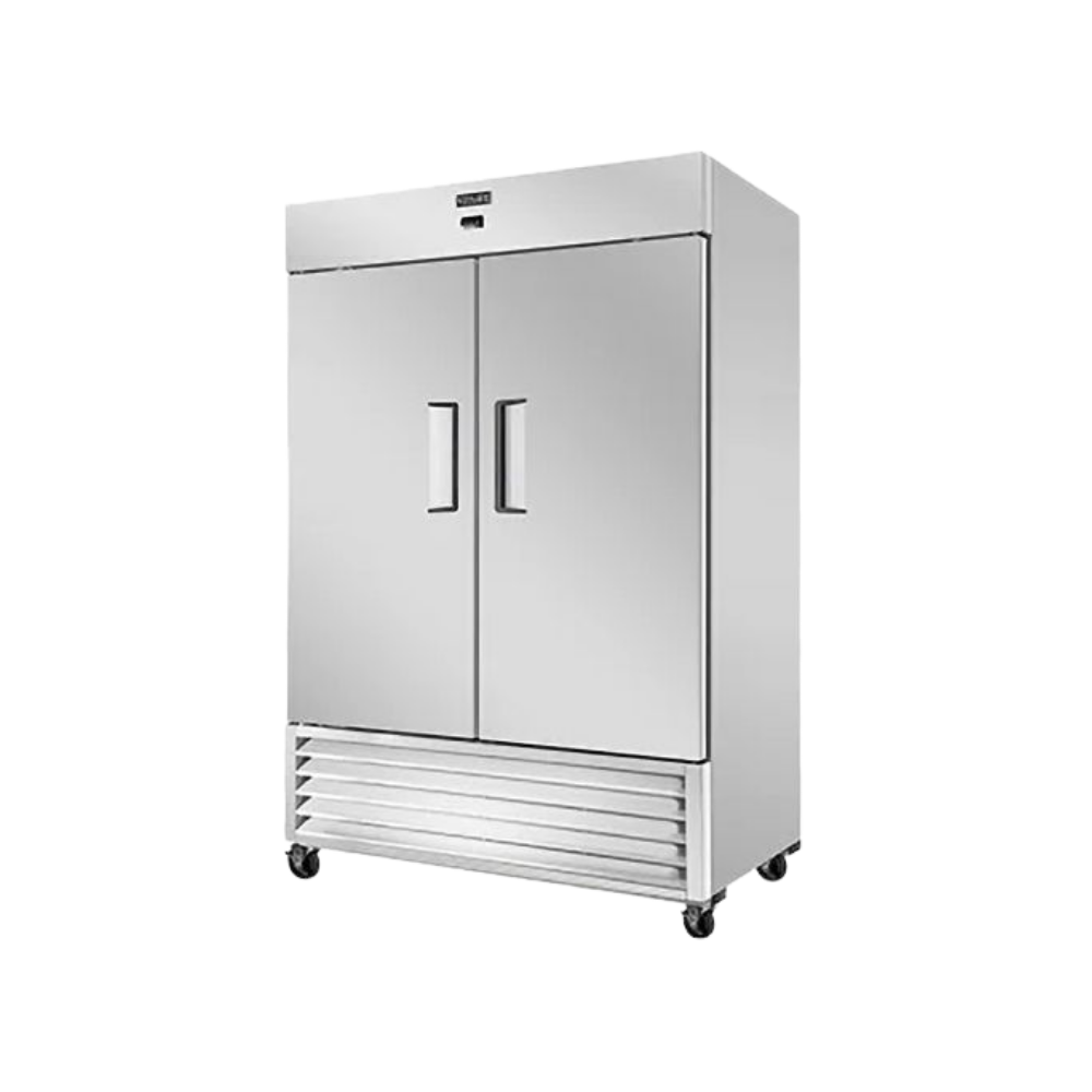VITLIFE Commercial VRB54R 2-Solid Door Reach-In Refrigerator for Refrigerated Storage