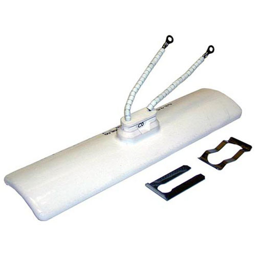 Hatco 02.07.008.00 White Ceramic Heater W/ 4" Wires and Ring Terminals, 10" X 2-1/2"