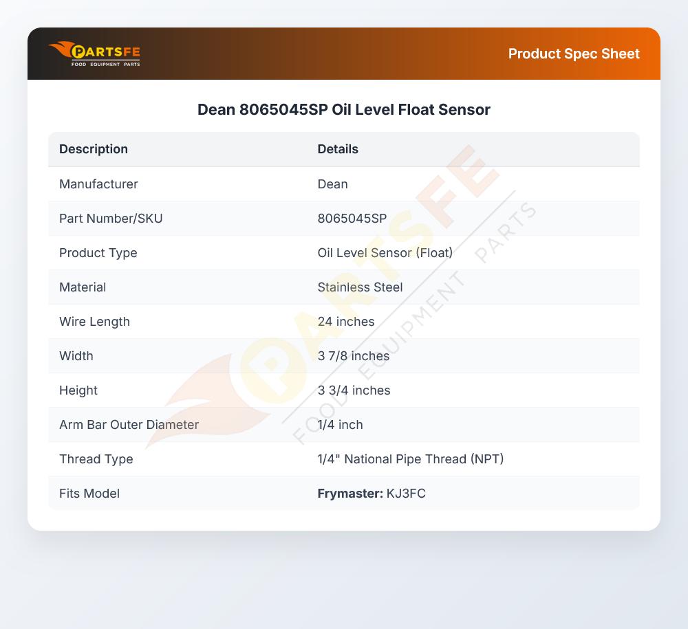 Dean 8065045SP Oil Level Float Sensor