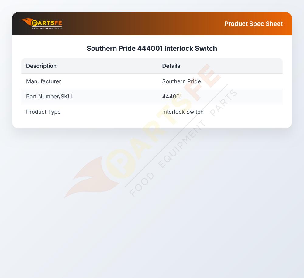 Southern Pride 444001 Interlock Switch