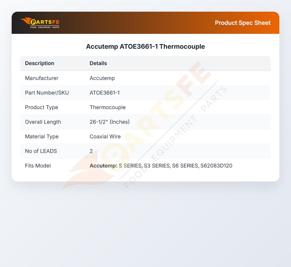 Accutemp ATOE3661-1 Thermocouple