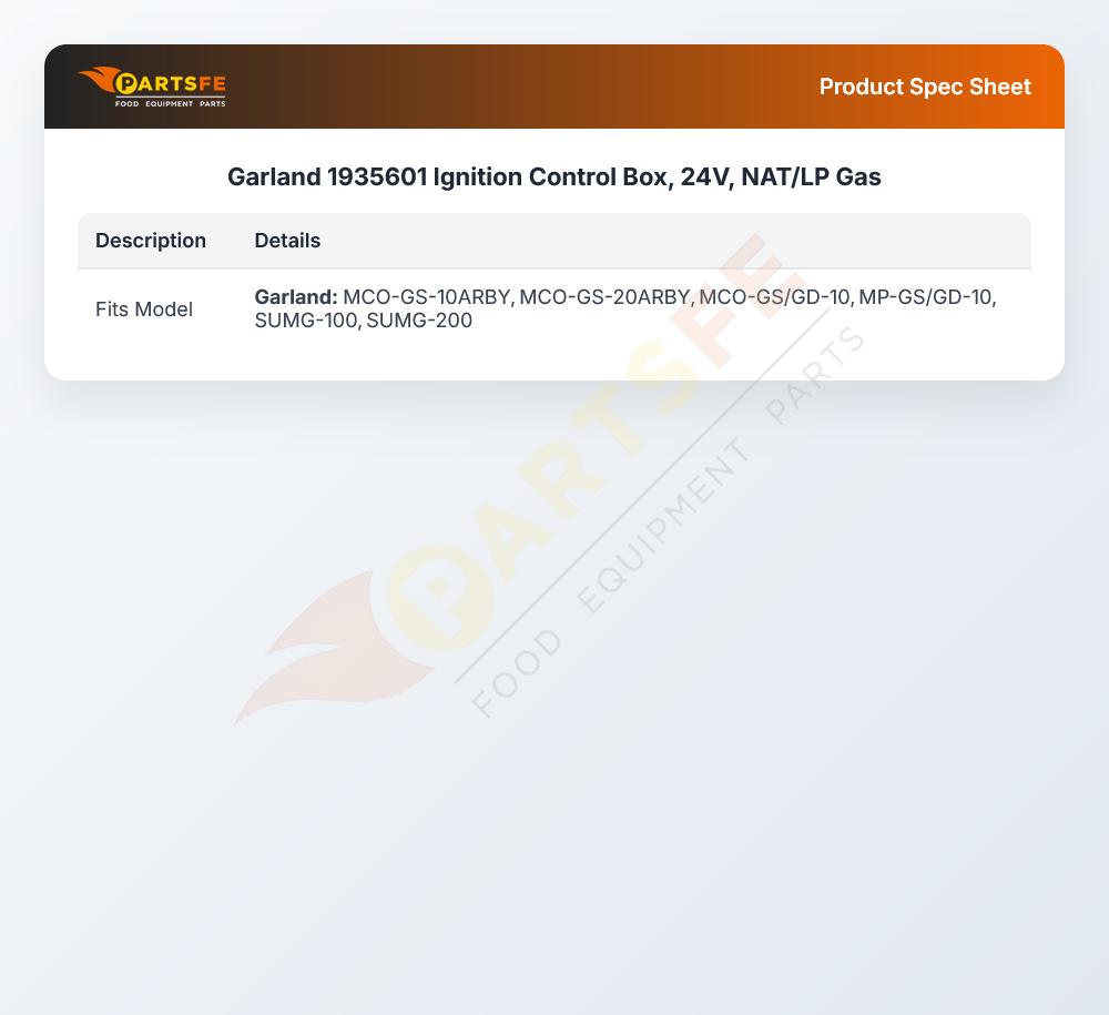 Garland 1935601 Ignition Module 24V