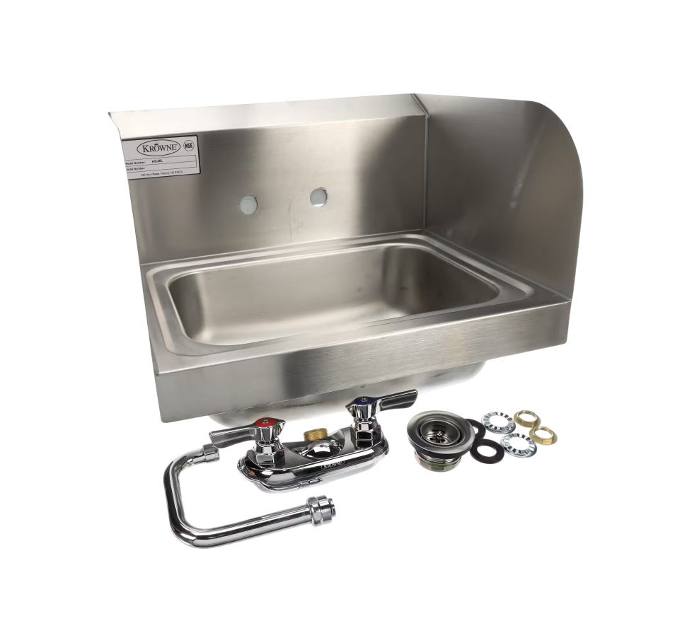 Krowne HS-26L Wall Mount Hand Sink 15-3/4"W X 15-1/4"D X 13-3/8"H OA 7-3/4"H