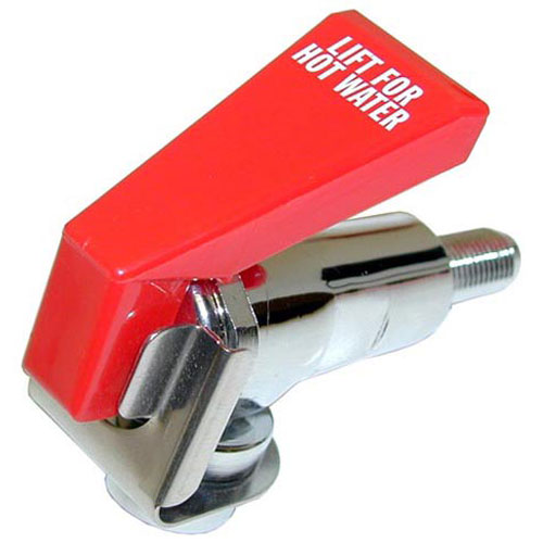 Bunn 12915 Hot Water Faucet W/Red Handle Chrome 1/4" Flare