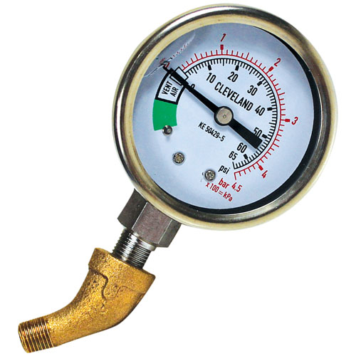 Cleveland KE000714-4 Pressure Gauge Kit 45&deg; Elbow 0-65 PSI