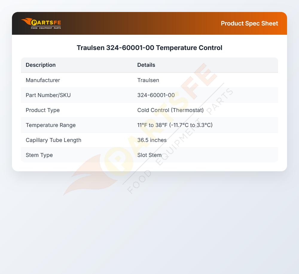 Traulsen 324-60001-00 Temperature Control Coil With No Bulb