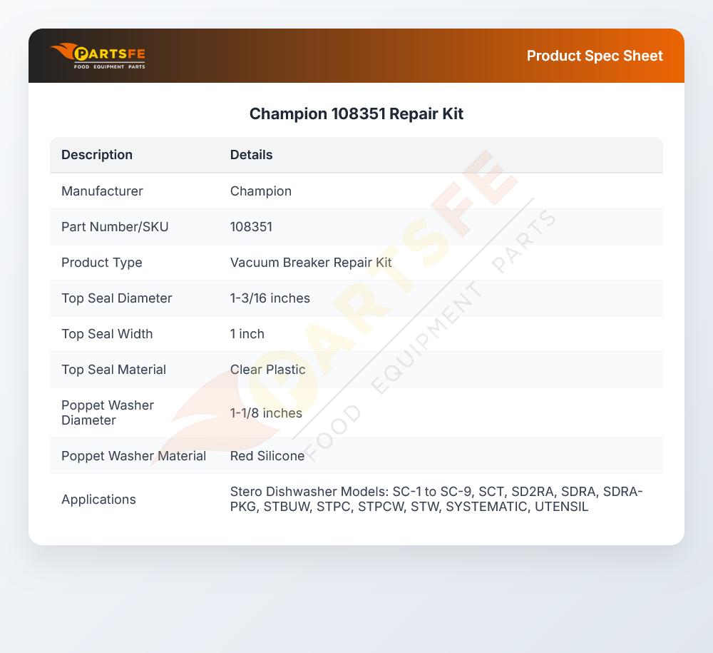 Champion 108351 Repair Kit