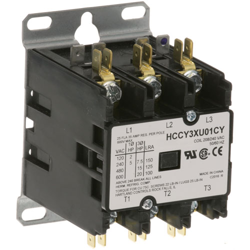 Vulcan Hart 00-881975 3 Pole Contactor w/Screw Terminals, 25/35A, 208/240V