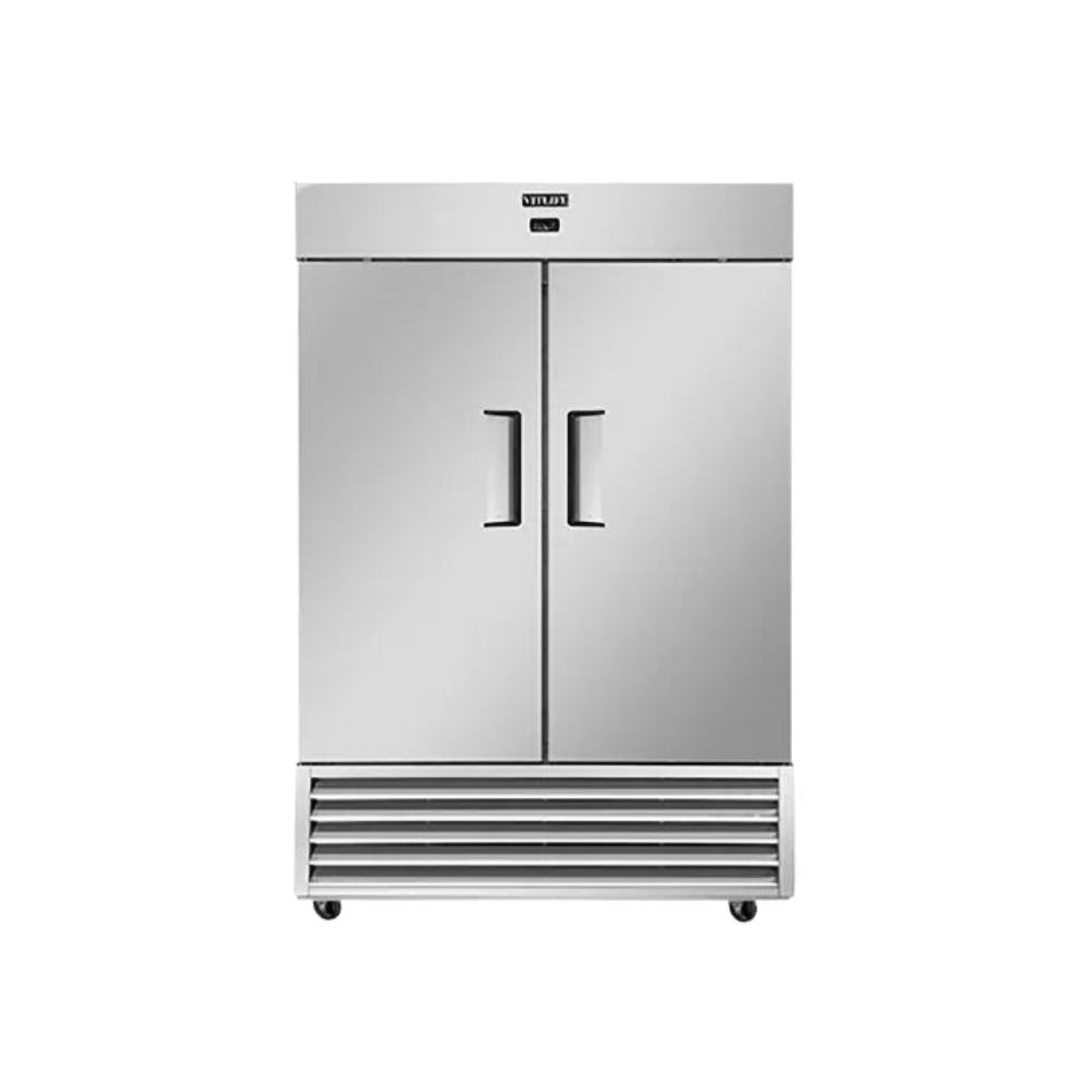 VITLIFE Commercial VRB54R 2-Solid Door Reach-In Refrigerator for Refrigerated Storage