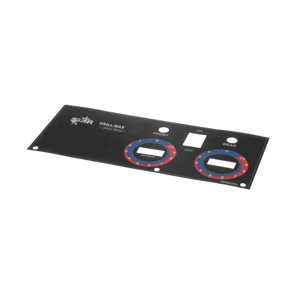 Star Mfg 2M-Z9616 Roller Grill Control Panel Label 50/75CBD/HD