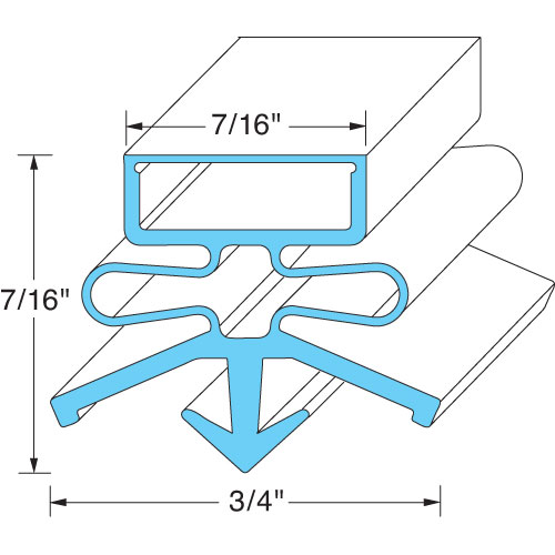 Beverage Air 703-372 Black Rubber Door Gasket, 7/16"MAG, 3/8" X 31 3/8"