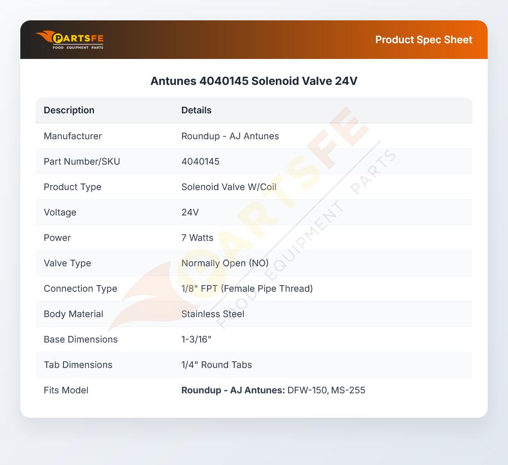 Antunes 4040145 Solenoid Valve 24V