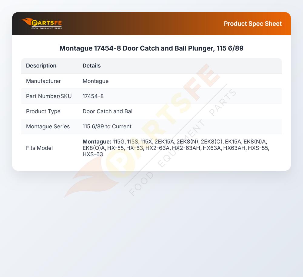 Montague 17454-8 Door Catch & Ball Plunger 115 6/89