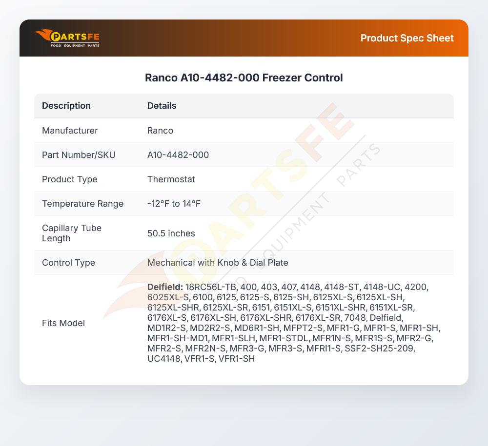 Ranco A10-4482-000 Freezer Control