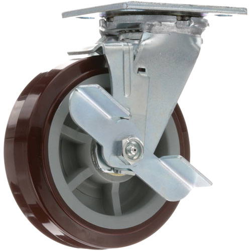 Carter Hoffmann 18301-6215 6" Red Swivel Caster Wheel W/Brake