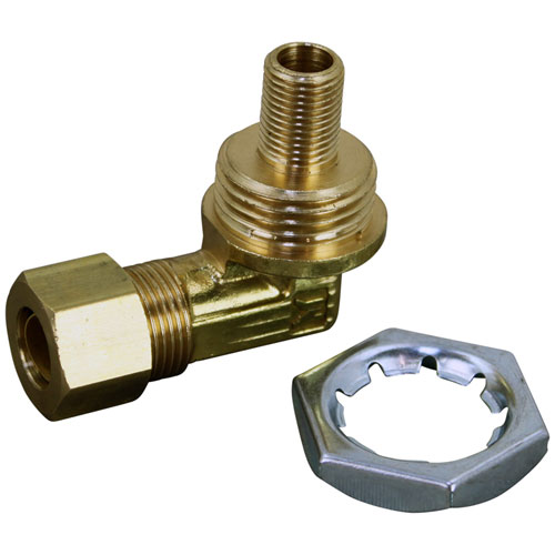 Garland 223000 Orifice Holder - 3/8" CCT X 3/8"-27 Thread, LP Brass Hood Orifice, 3/8"-27 X 1/2" High, for Broiler