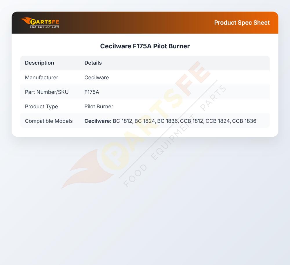Cecilware F175A Pilot Burner
