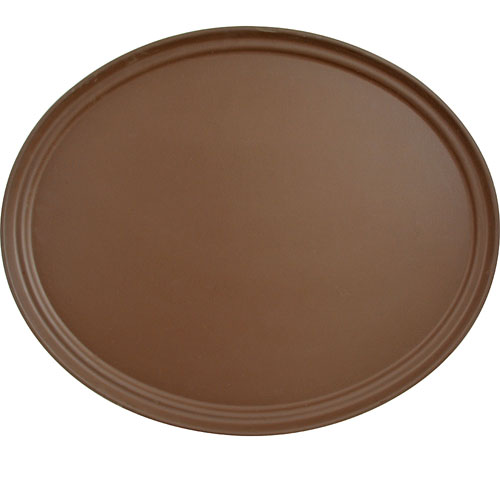 Cambro 2700CT-138 Tan Oval Tray , 22 X 26-7/8"