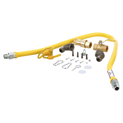 Dormont 34-S0289-48 Gas Hose Kit W/Gas Ball Valve & Restraining Cable, 1/2" X 48"