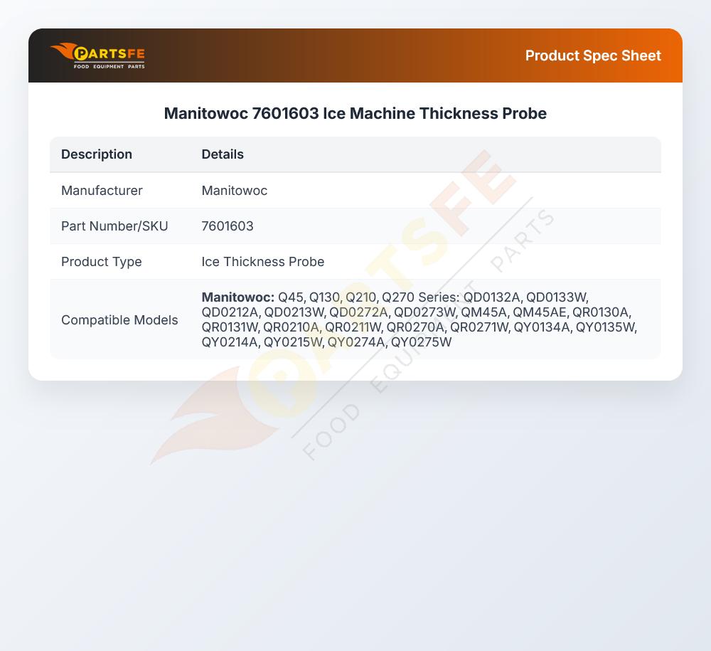 Manitowoc 7601603 Ice Machine Thickness Probe Assembly 14" Lead