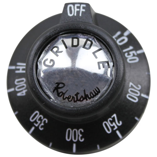 Tri-Star TS-1106 BJ Thermostat Knob, 1-15/16" DIA, OFF-LO-150-400F-HI, Mount 11/16" DIA, Position Notch up, 11/16" Long Protrusion