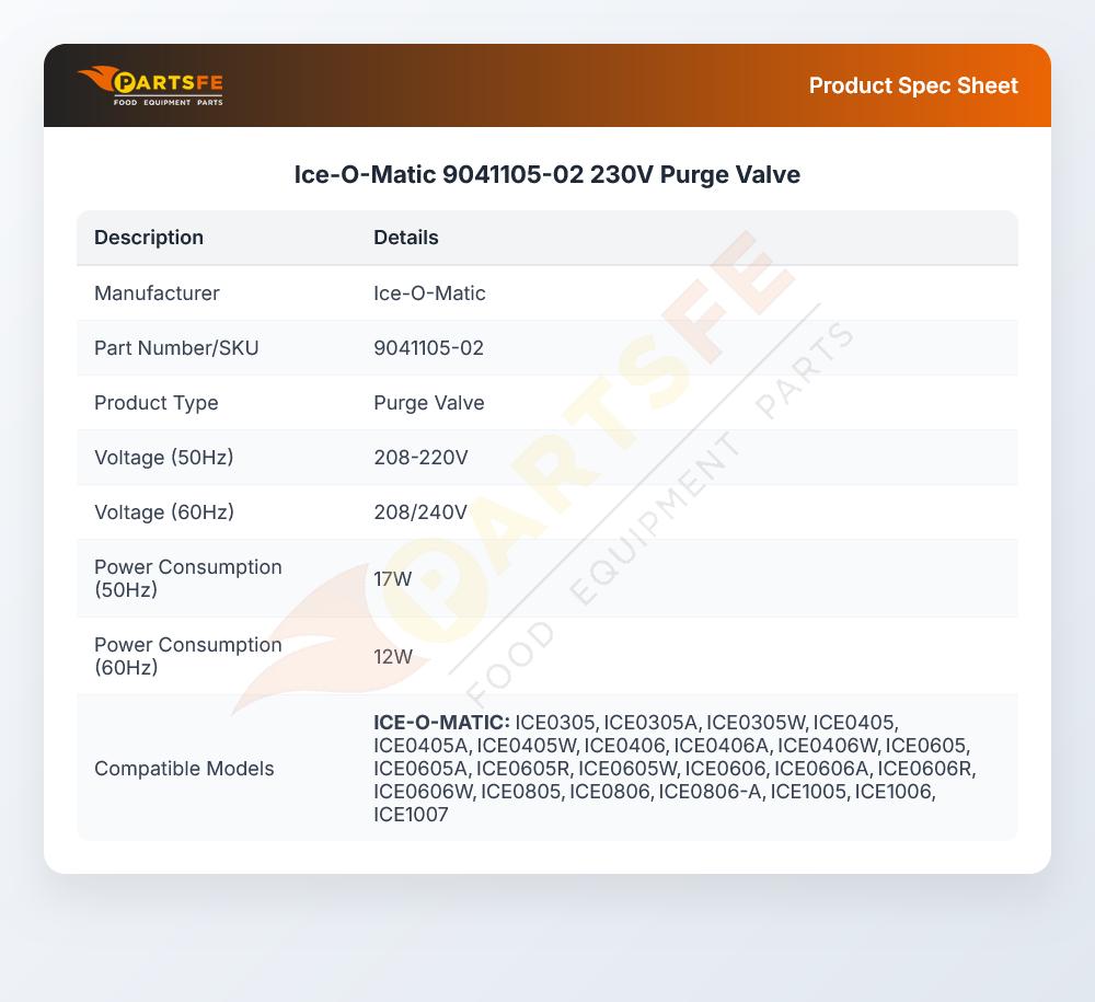 Ice-O-Matic 9041105-02 230V Purge Valve