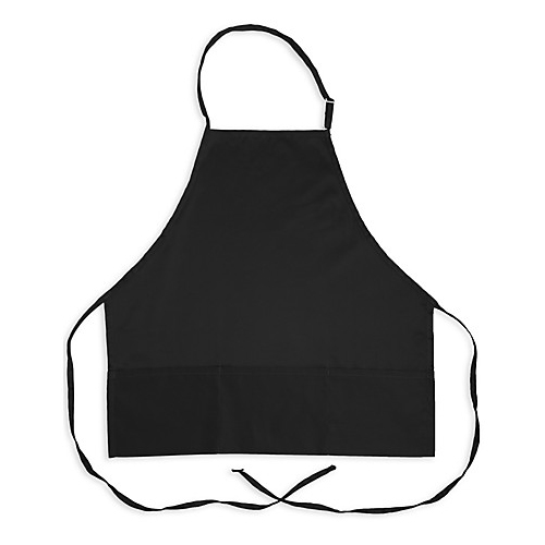 KNG 1040BLK Adjustable Bib Apron Black 3 Pockets 27"