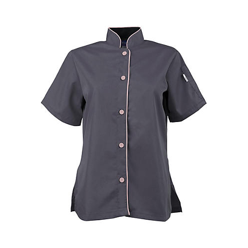 Allpoints 2127SLPKL KNG Lg Active Chef Shirt Womens Slate/Pink SS