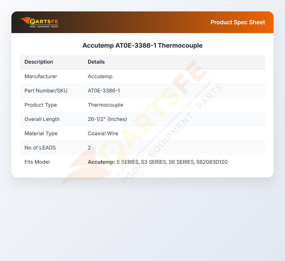 Accutemp AT0E-3386-1 Thermocouple